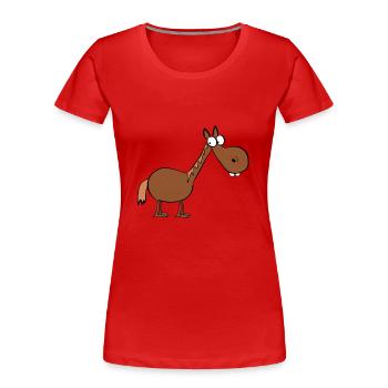 Pferd - Frauen Premium Bio T-Shirt - Rot - Vorne - Mia (176cm)
