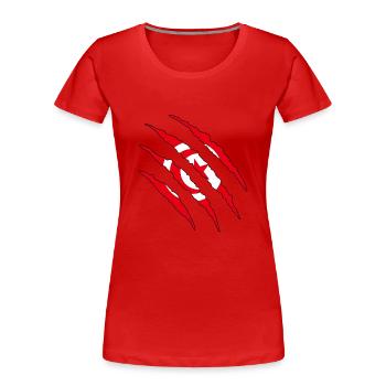 Tunesien Fußball Fan Shirt WM Geschenk - Frauen Premium Bio T-Shirt - Rot - Vorne - Mia (176cm)