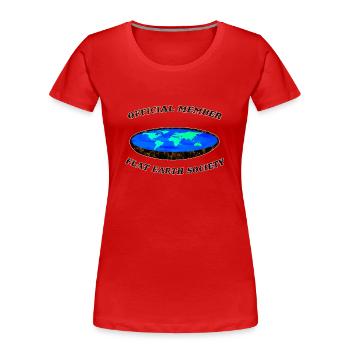 Mitglieder der Flachen erde - Frauen Premium Bio T-Shirt - Rot - Vorne - Mia (176cm)