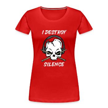 Drummer Drumsticks Band Loud Metal Rock Gift - Women's Premium Organic T-Shirt - red - Front - Mia (176cm)
