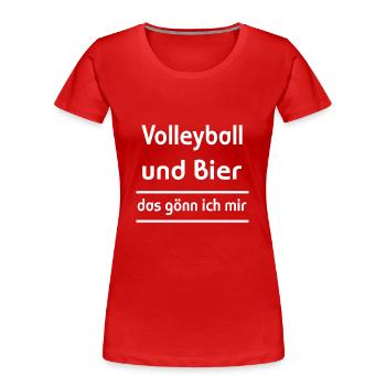 Volleyball Bier Gönn Ich Mir Set Netz Sport Spiel - Frauen Premium Bio T-Shirt - Rot - Vorne - Mia (176cm)