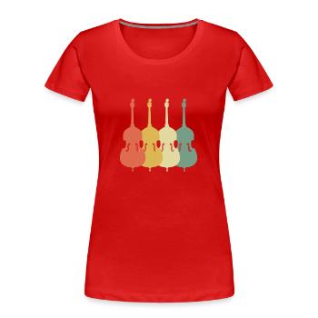 Contrebasse 70s Retro Look - T-shirt bio Premium Femme - rouge - Devant - Mia (176cm)