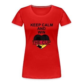 Keep Calm Germany and become the Welmeister - Women's Premium Organic T-Shirt - red - Front - Mia (176cm)