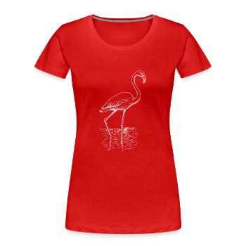 Flamingo Zeichnung - Frauen Premium Bio T-Shirt - Rot - Vorne - Mia (176cm)