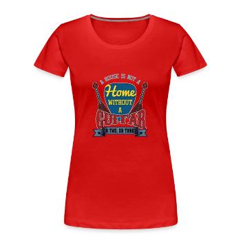 Guitar - Women's Premium Organic T-Shirt - red - Front - Mia (176cm)