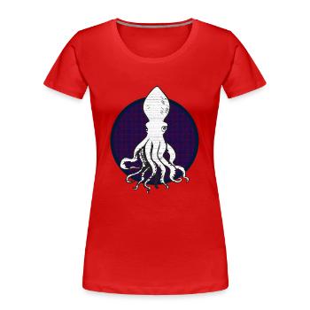 Weißer Octopus - Frauen Premium Bio T-Shirt - Rot - Vorne - Mia (176cm)