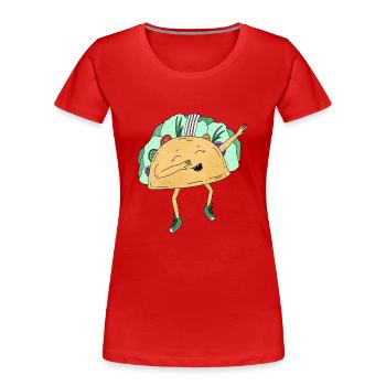 Dabbing Tacoo Tiere dab Bewegung Move Essen - Frauen Premium Bio T-Shirt - Rot - Vorne - Mia (176cm)
