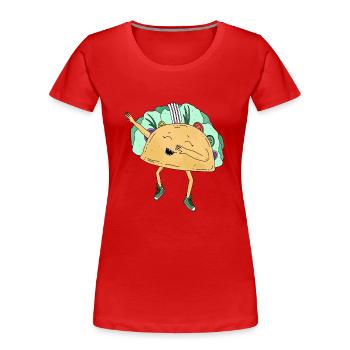 Dabbing Tacoo Tiere dab Bewegung Move Essen - Frauen Premium Bio T-Shirt - Rot - Vorne - Mia (176cm)