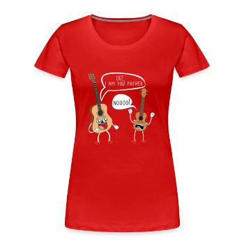 Uke ich bin dein Vater Gitarre Geschenk - Frauen Premium Bio T-Shirt - Rot - Vorne - Mia (176cm)