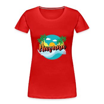 Havanna Kuba Karibik Urlaub Kreuzfahrt - Frauen Premium Bio T-Shirt - Rot - Vorne - Mia (176cm)