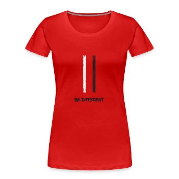 Be different - Women's Premium Organic T-Shirt - red - Front - Mia (176cm)