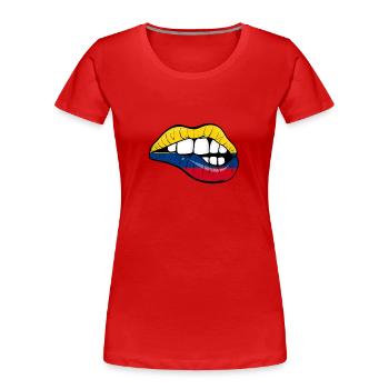 Colombia Football Gift Colombia Fan Sexy - Women's Premium Organic T-Shirt - red - Front - Mia (176cm)