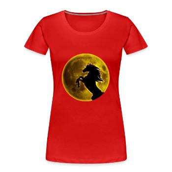 Full moon horse - Women's Premium Organic T-Shirt - red - Front - Mia (176cm)