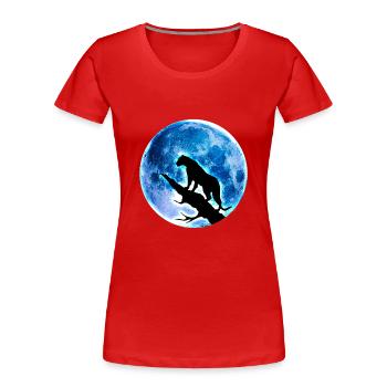 Vollmond - Frauen Premium Bio T-Shirt - Rot - Vorne - Mia (176cm)