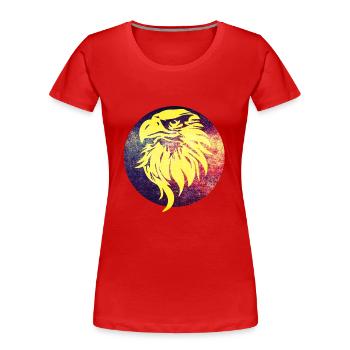 Adlerkopf - Frauen Premium Bio T-Shirt - Rot - Vorne - Mia (176cm)