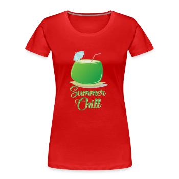 Summer, cocktail and relaxing - Women's Premium Organic T-Shirt - red - Front - Mia (176cm)