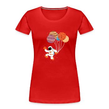 Astronaute spatial - T-shirt bio Premium Femme - rouge - Devant - Mia (176cm)