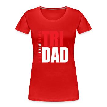 Triathlon - Schwimmen Radfahren Laufen Geschenk - Frauen Premium Bio T-Shirt - Rot - Vorne - Mia (176cm)