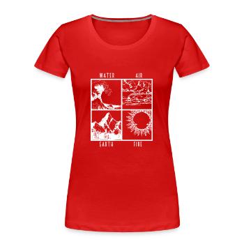 Eau Air Earth feu 4 éléments cadeau de chemise - T-shirt bio Premium Femme - rouge - Devant - Mia (176cm)