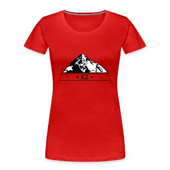 k2 - Women's Premium Organic T-Shirt - red - Front - Mia (176cm)