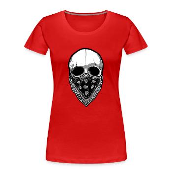 Skull with cloth - Women's Premium Organic T-Shirt - red - Front - Mia (176cm)