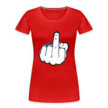 Middle finger cartoon - Women's Premium Organic T-Shirt - red - Front - Mia (176cm)