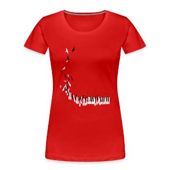 piano - Women's Premium Organic T-Shirt - red - Front - Mia (176cm)