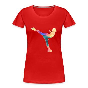 Eiskunstläuferin / Eiskunstläufer / Eiskunstlauf - Frauen Premium Bio T-Shirt - Rot - Vorne - Mia (176cm)