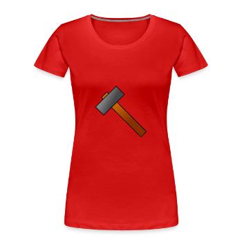 Handwerker Hammer - Frauen Premium Bio T-Shirt - Rot - Vorne - Mia (176cm)