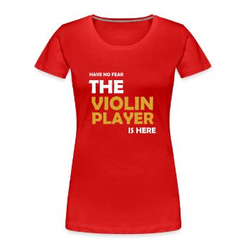 Violine Geige Musikinstrument Instrument Geschenk - Frauen Premium Bio T-Shirt - Rot - Vorne - Mia (176cm)