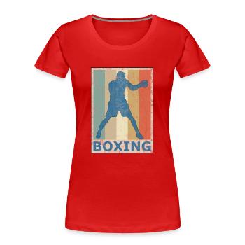 Retro Vintage Style Boxen Boxer Kickboxen - Frauen Premium Bio T-Shirt - Rot - Vorne - Mia (176cm)