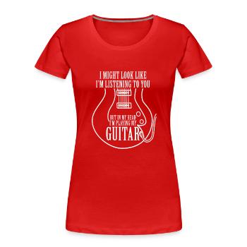 guitar - Women's Premium Organic T-Shirt - red - Front - Mia (176cm)