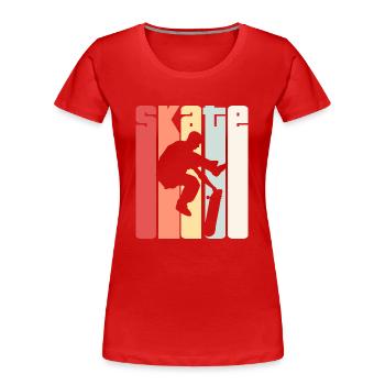 Skate Retro Skater Skateboard Skateboarden - Frauen Premium Bio T-Shirt - Rot - Vorne - Mia (176cm)