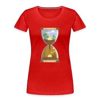 Sanduhr / Umweltverschmutzung / Naturschutz - Frauen Premium Bio T-Shirt - Rot - Vorne - Mia (176cm)