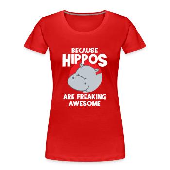 Hippo - Hippos - Hippofan - Hippo lovers - Women's Premium Organic T-Shirt - red - Front - Mia (176cm)
