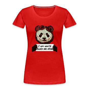 Cool Pilot Panda - Women's Premium Organic T-Shirt - red - Front - Mia (176cm)