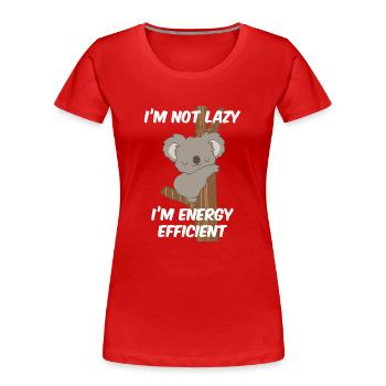 Koala - Koalas - T-shirt Koala - Lazybear - Lazy - T-shirt bio Premium Femme - rouge - Devant - Mia (176cm)
