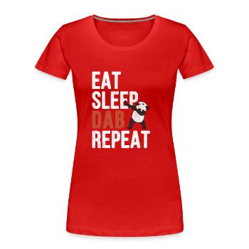 Manger sommeil tamponner cadeau répéter - T-shirt bio Premium Femme - rouge - Devant - Mia (176cm)
