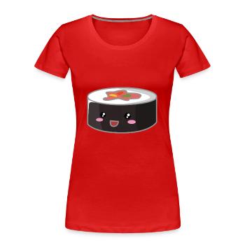 Sushi Roll / Riz / Japon - T-shirt bio Premium Femme - rouge - Devant - Mia (176cm)