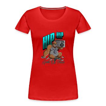 Gorilla Musik Dfs - Frauen Premium Bio T-Shirt - Rot - Vorne - Mia (176cm)