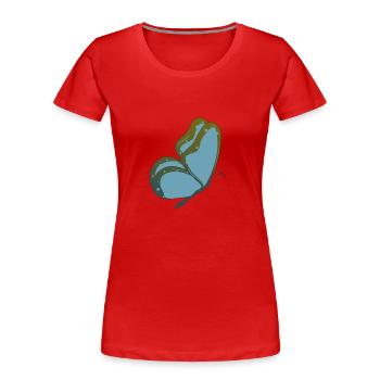 Schmetterling blauer Falter - Frauen Premium Bio T-Shirt - Rot - Vorne - Mia (176cm)