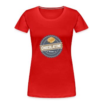 Chocolatine team 01 - T-shirt bio Premium Femme - rouge - Devant - Mia (176cm)