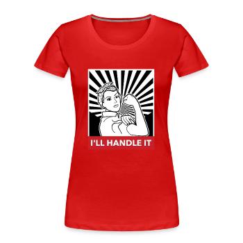 Frauenpower - Frauen Premium Bio T-Shirt - Rot - Vorne - Mia (176cm)