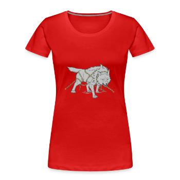 Wolf in chains - Women's Premium Organic T-Shirt - red - Front - Mia (176cm)