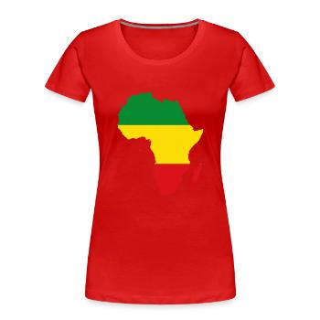 Afrika Karte Reggae Rasta Rastafari Ragga Regge - Frauen Premium Bio T-Shirt - Rot - Vorne - Mia (176cm)