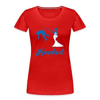 Hooked - Poltern - Frauen Premium Bio T-Shirt - Rot - Vorne - Mia (176cm)