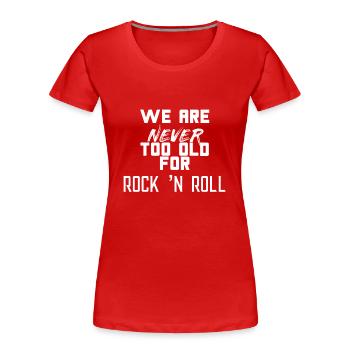 ROCK AND ROLL - Frauen Premium Bio T-Shirt - Rot - Vorne - Mia (176cm)