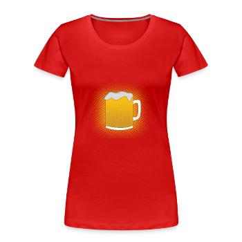 Beer mug of beer - Women's Premium Organic T-Shirt - red - Front - Mia (176cm)
