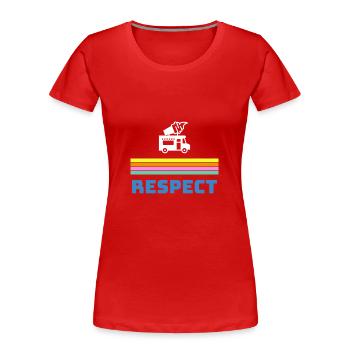 Respect the man in the ice cream van - Women's Premium Organic T-Shirt - red - Front - Mia (176cm)