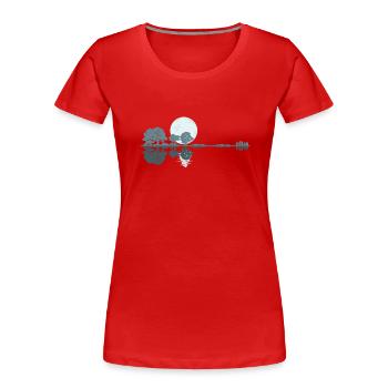 Guitar Lake Shadow Moonlight Gift Idea - Women's Premium Organic T-Shirt - red - Front - Mia (176cm)